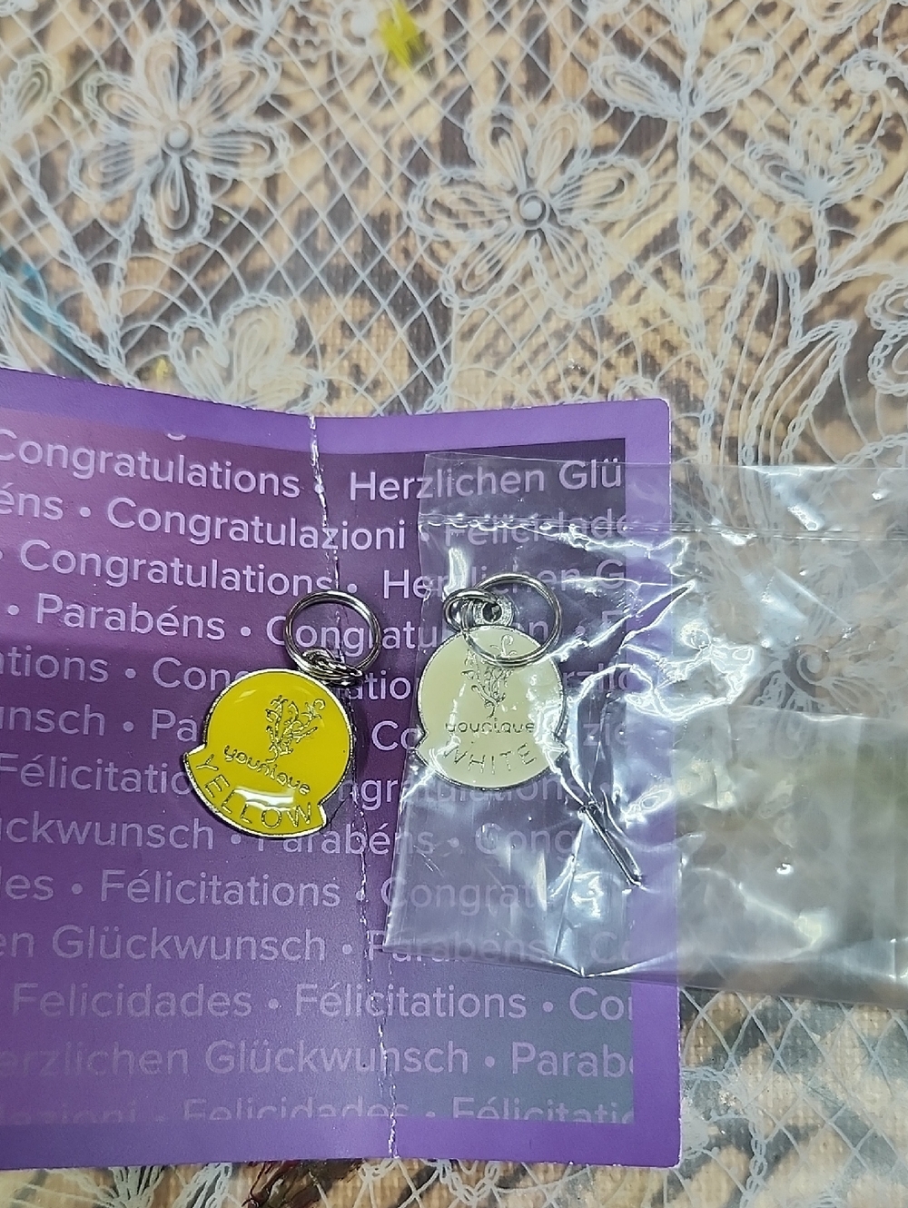 NWT Untique Yellow and Unique white pendants